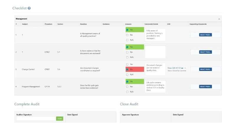 Image of Net-Inspect Quality Audit Management Software, audit checklist tool example audit